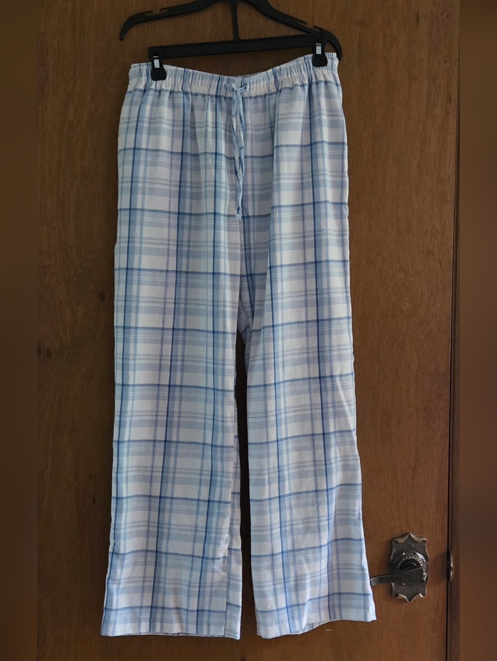 Women’s Light Blue Plaid Lounge Pajama Pants